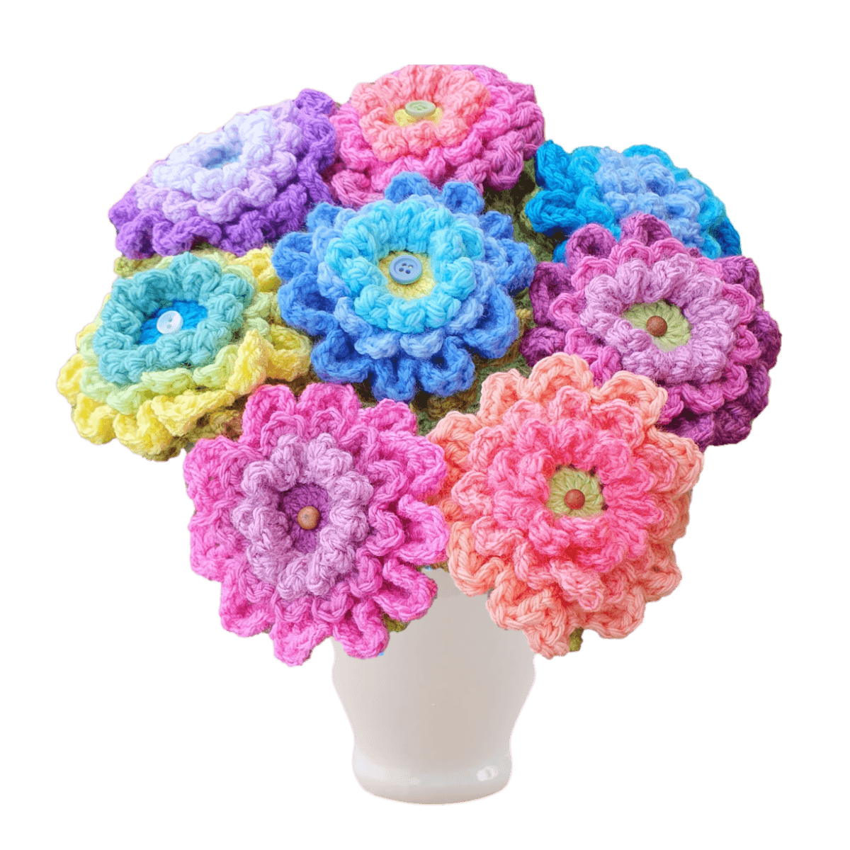 Spring Crochet Flower Bouquet - The Secret Yarnery