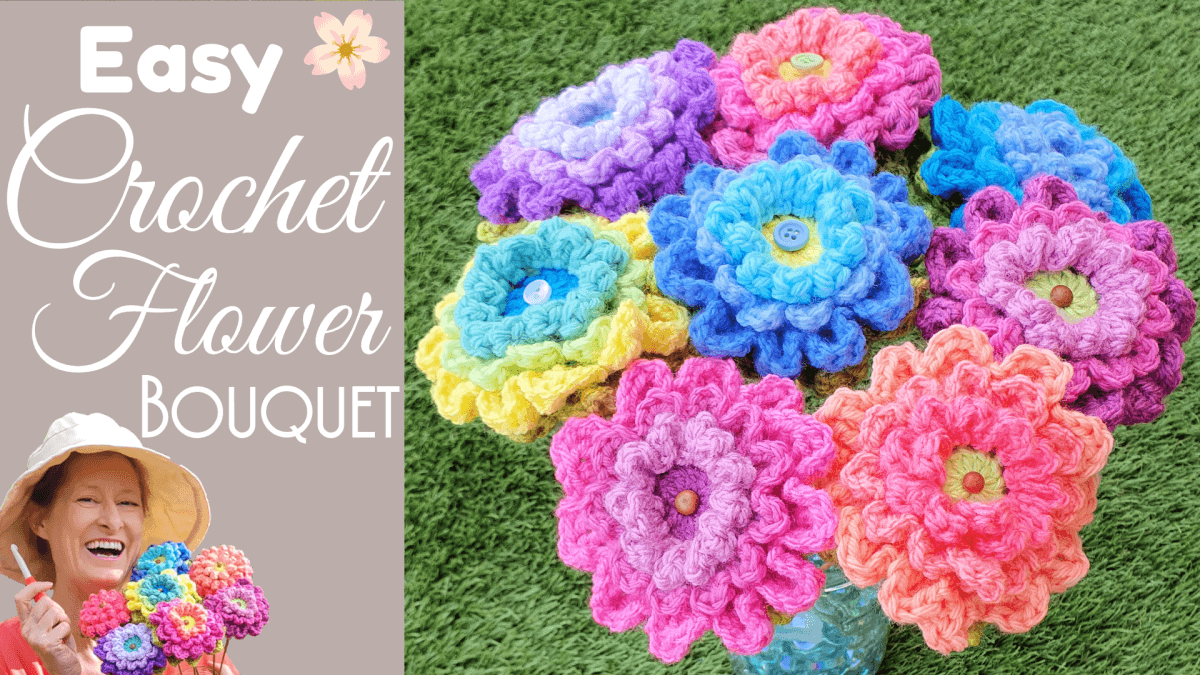 Spring Crochet Flower Bouquet - The Secret Yarnery