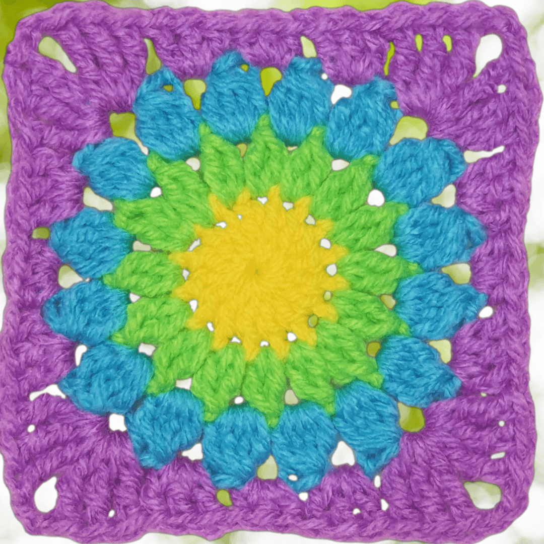 Sunburst Crochet Granny Square - The Secret Yarnery