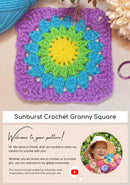 Sunburst Crochet Granny Square – Vibrant and Easy Pattern.