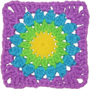 Sunburst Crochet Granny Square – Vibrant and Easy Pattern.