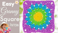 Sunburst Crochet Granny Square – Vibrant and Easy Pattern.