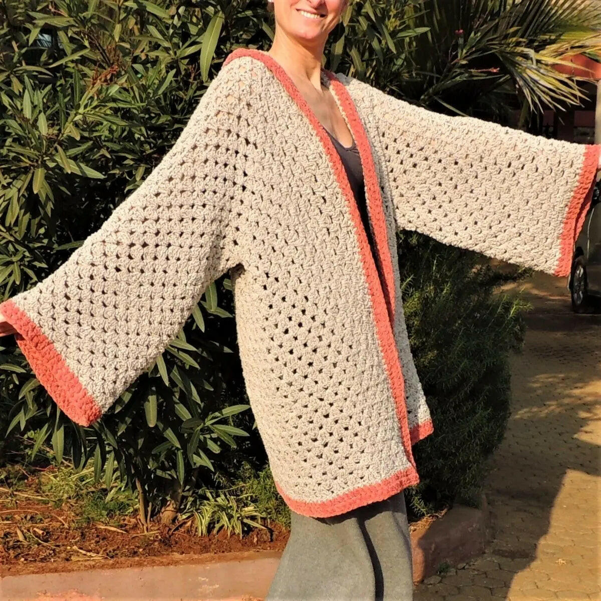 Super Easy Hexagon Cardigan – Beginner Crochet Sweater Pattern.