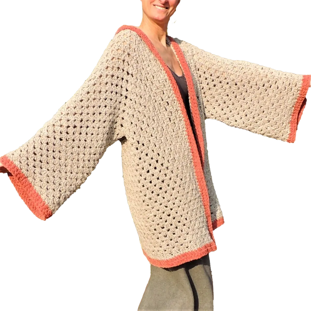 Super Easy Hexagon Cardigan – Beginner Crochet Sweater Pattern.