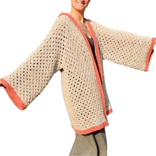 Super Easy Hexagon Cardigan – Beginner Crochet Sweater Pattern.