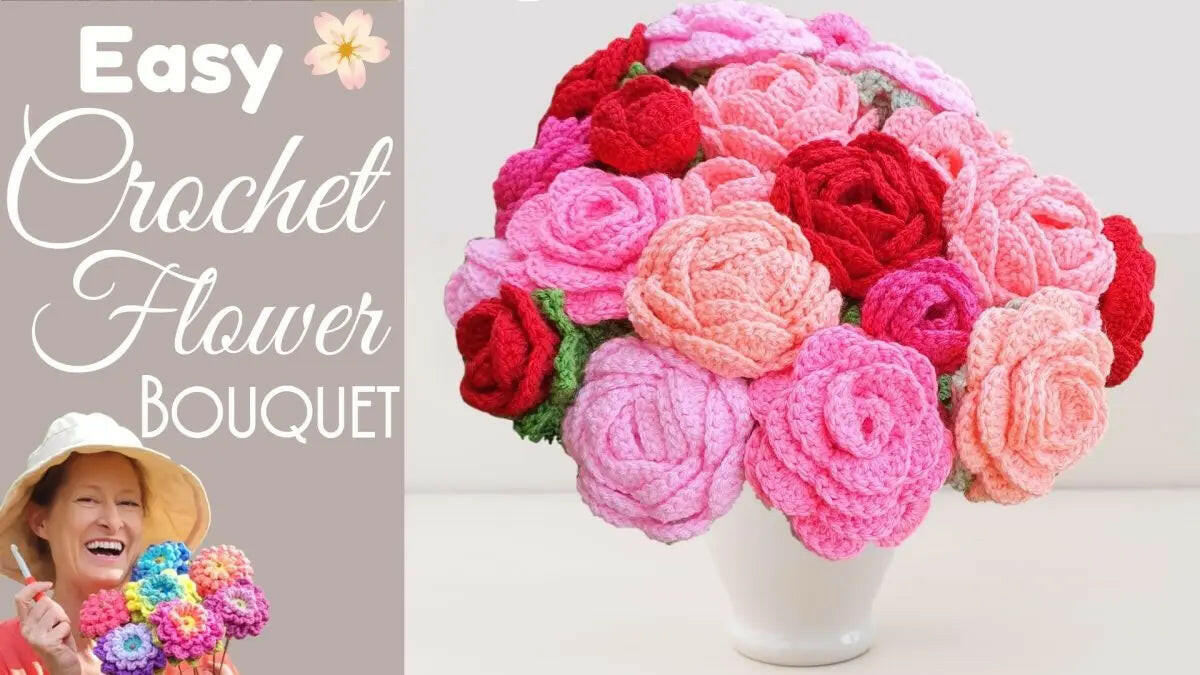 The Ultimate Easy Crochet Rose Bouquet.