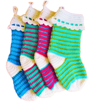 Easy Crochet Christmas Stocking – Top-Down Pattern with 3 Borders & Simple Color Changes.