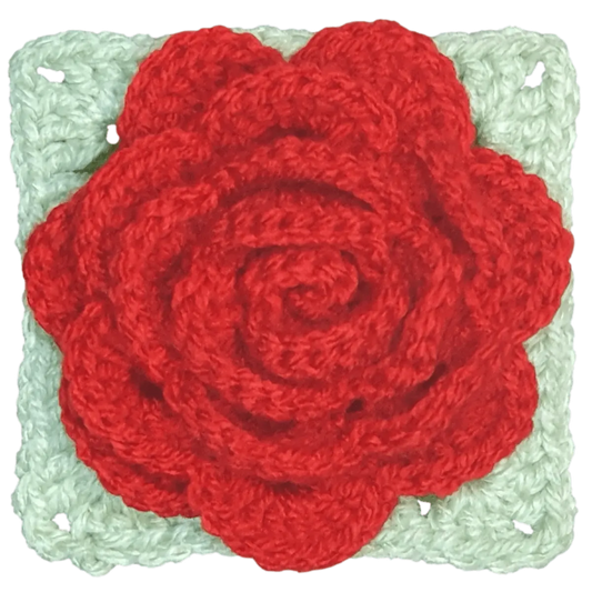 Ultimate 3D Crochet Rose Granny Square – Elegant Floral Pattern.