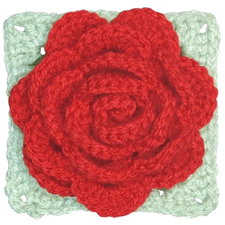 Ultimate 3D Crochet Rose Granny Square – Elegant Floral Pattern.