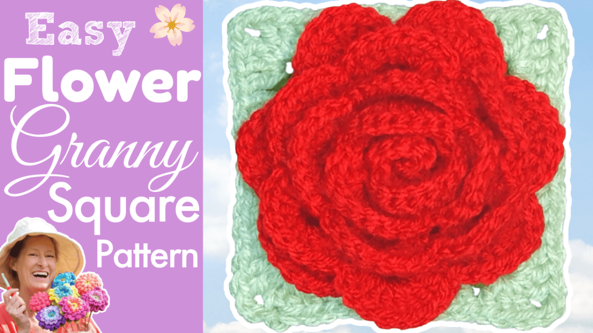 Ultimate 3D Crochet Rose Granny Square – Elegant Floral Pattern