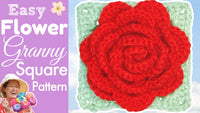 Ultimate 3D Crochet Rose Granny Square – Elegant Floral Pattern.