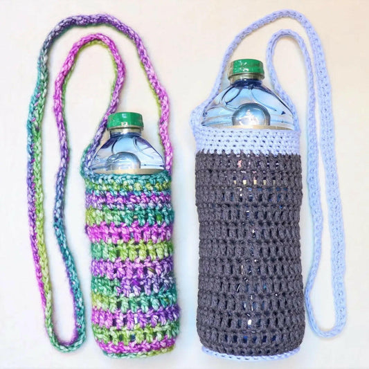 Crochet Water Bottle Sling – Easy Crochet Pattern for Hands-Free Fun.