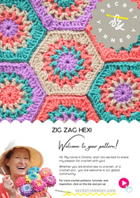 Zig Zag Hexi: Easy Crochet Hexagon Pattern – Beginner Friendly.